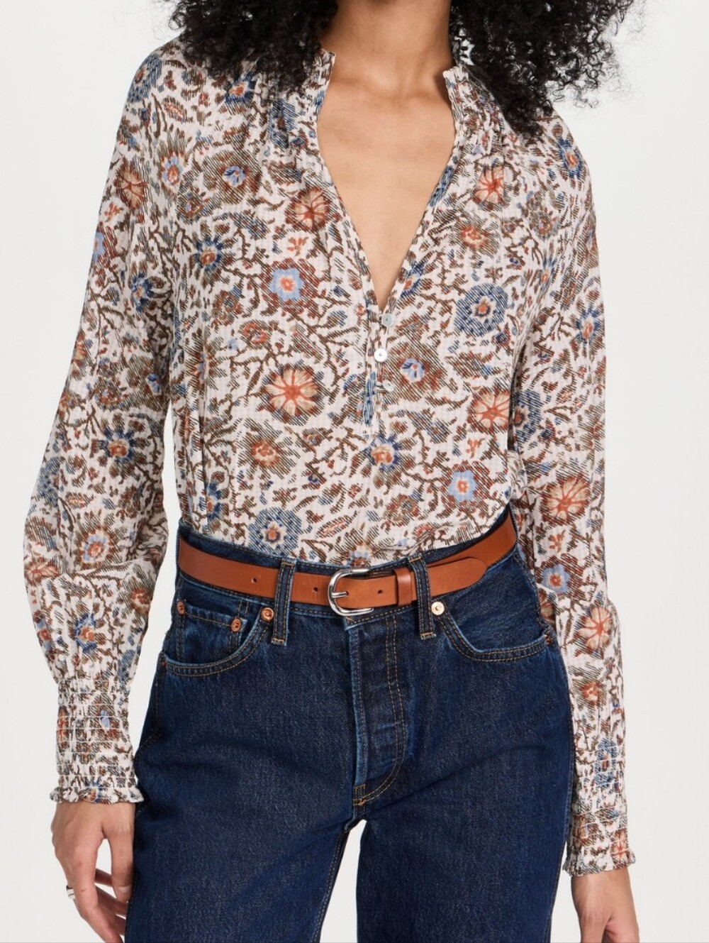Veronica Beard Alexandria Floral Print Blouse 12
